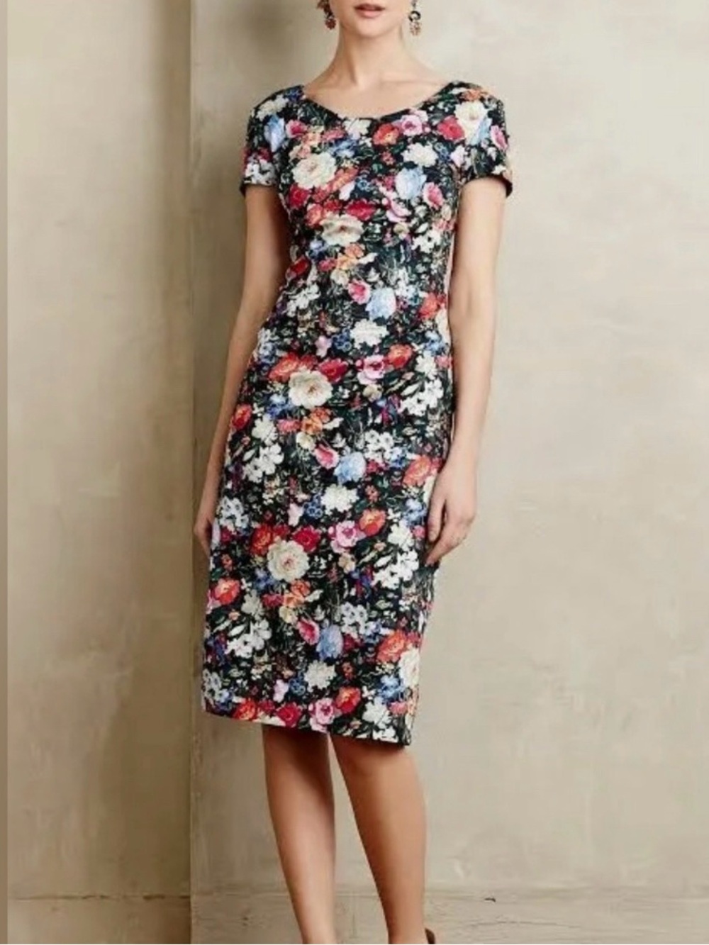 Anthropologie CNTR Floral Sheath Dress